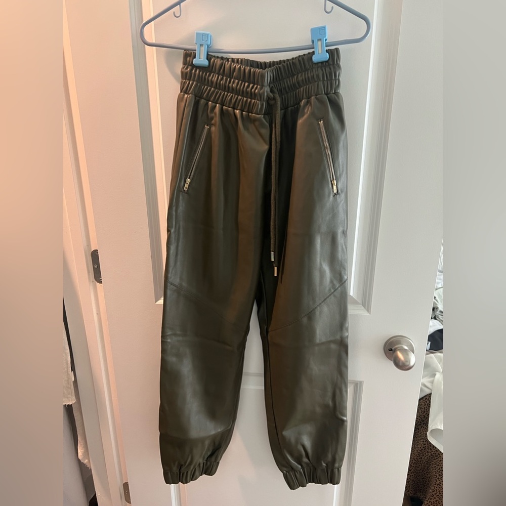 12th Tribe leather joggers